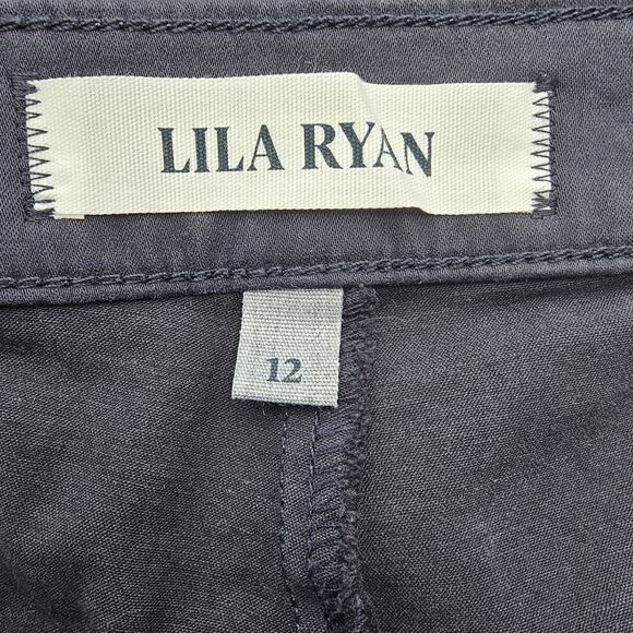 Lila Ryan Womans size 12 Jase Slim Straight Pedal Pusher Cropped Navy Pants NWOT - Picture 6 of 9